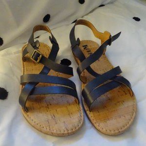 Korks navy criss cross buckle sandal.  Never worn